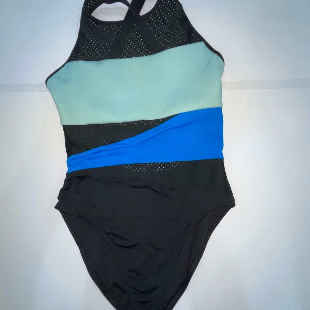La Blanca Black and Blue One Piece Swimsuit